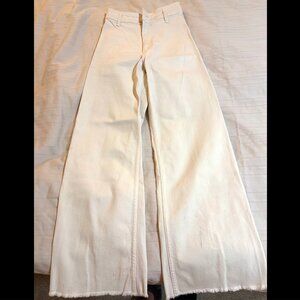 Zara ZW MARINE STRAIGHT-LEG HIGH-WAIST JEANS (Off White)